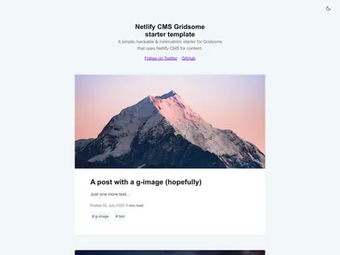 Netlifycms Gridsome screenshot